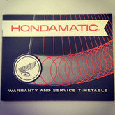 1965 Honda Motorcycle Hondamatic Warranty & Service Book