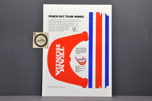 Vintage NOS 1976 Punch Out Team Honda Motorcycle Sun Visor Hat