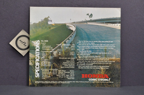 Vintage NOS 1976 Honda XL350 Motorcycle Brochure