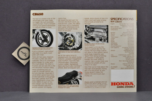 Vintage NOS 1979 Honda CB650 Motorcycle Brochure