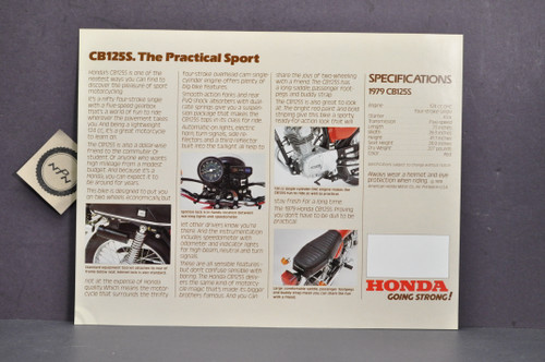 Vintage NOS 1979 Honda CB125 S Brochure Spec Sheet Flyer