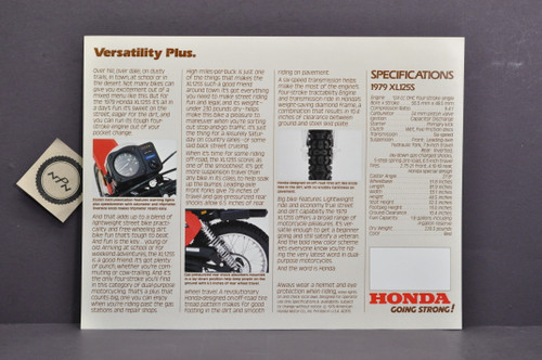 Vintage NOS 1979 Honda XL125 S Brochure Spec Sheet Flyer