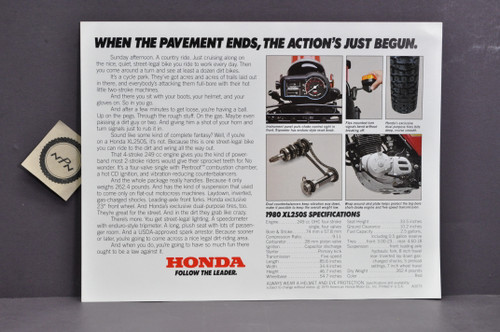 Vintage NOS 1980 Honda XL250 S Brochure Spec Sheet Flyer