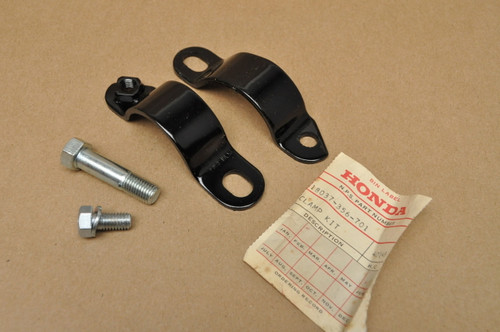 NOS Honda XL350 Muffler Band Clamp Mount Bracket Kit 18037-356-701