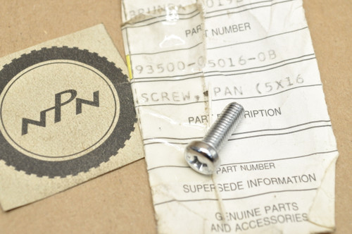 NOS Honda CA72 CB450 CBX CL77 GL1000 MT250 VF750 VT700 XL250 Screw 93500-05016-0B