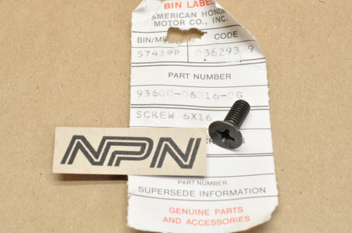NOS Honda CB500 CB550 CB650 CB750 TRX70 Screw 93600-06016-0G
