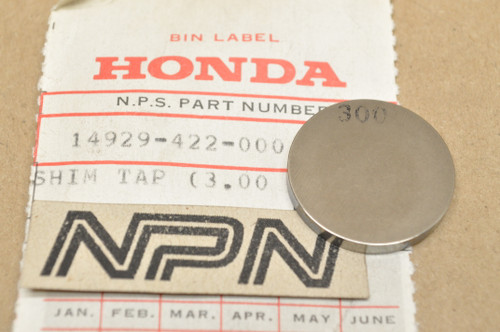 NOS Honda CB1000 CB1100 CB750 CB900 CBX Tappet Shim 3.00 14929-422-000