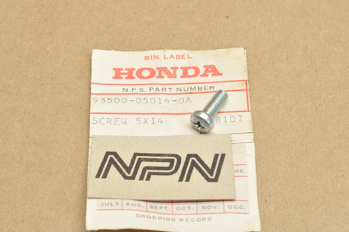 NOS Honda CA160 C200 CA95 CB350 F CB400 F CB72 CB77 CH125 CH150 CL125 CL90 CM91 CR80 CT200 CT90 FT500 NU50 S65 S90 SS125 TRX250 VF1100 VFR750 Screw 93500-05014-0A