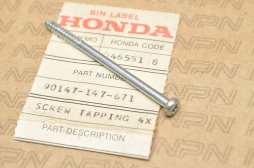 NOS Honda CB450 CB750 CBX CT110 CT70 GL1200 XL250 XL80 Screw 90147-147-671