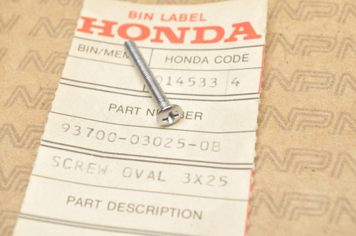 NOS Honda C100 CB350 CB750 CL450 CM450 CT90 XL250 XL75 Screw 93700-03025-0B