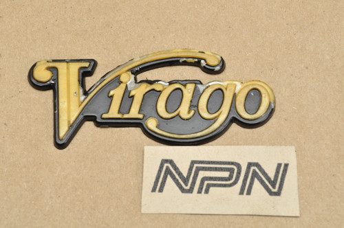 Vintage Used OEM Yamaha XV750 XV500 XV920 Right  Side Cover Badge Emblem #2 4X7-21782-01