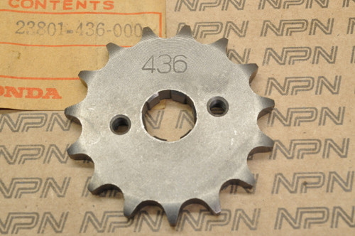 NOS Honda 1979-85 XL100 S Front Drive Chain Sprocket 15T 23801-436-000