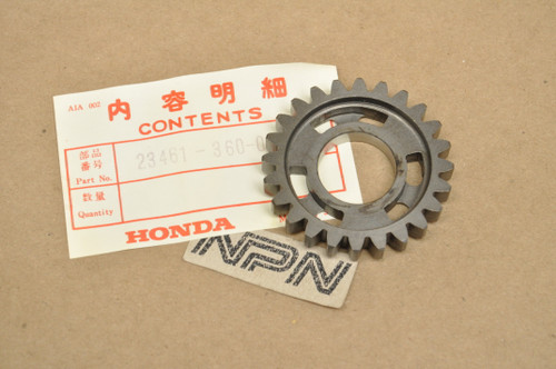 NOS Honda CR125 M Transmission Countershaft 4th Gear 24T 23461-360-000