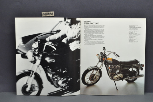 Vintage NOS 1974 Triumph T150 V Trident 750 Motorcycle Sales Brochure 