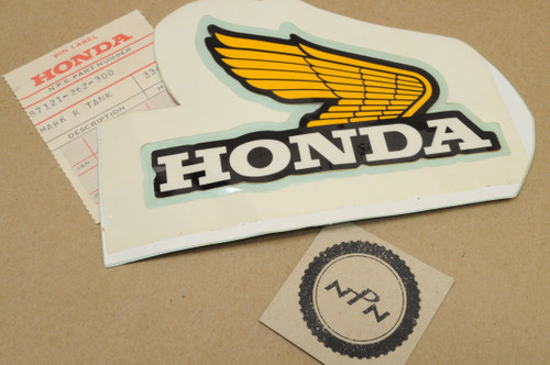 NOS Honda XL175 Right Side Gas Fuel Tank Emblem Decal Sticker 87121-362-300
