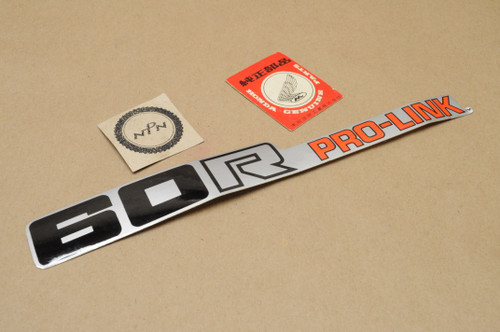 NOS Honda 1983 CR60 R Right Swingarm Emblem Decal Sticker 87121-GF5-300