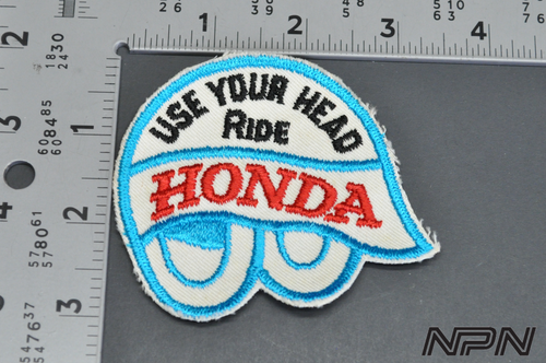 Vintage NOS Honda Motorcycle Helmet Use Your Head Embroidered Sew On Patch