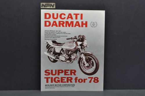 Vintage NOS 1978 Ducati 900 Darmah Super Tiger Motorcycle Sales Brochure
