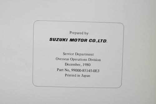 Vintage 1980 Suzuki DS80 Motorcycle Shop Service Manual 99000-85145-0E3
