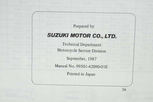 Vintage 1988 Suzuki LT 4WDJ ATV Shop Service SUPPLEMENT Manual