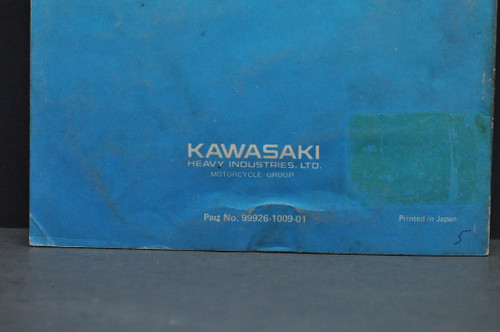 Vintage 1984-85 Kawasaki Motorcycle Shop Service Spec Manual 99926-1009-01