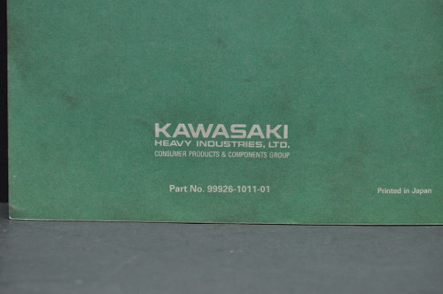 Vintage 1986-87 Kawasaki Motorcycle Shop Service Spec Manual 99926-1011-01