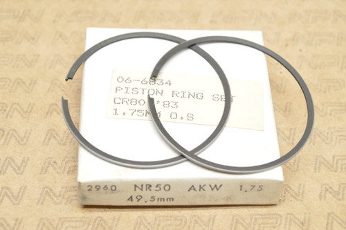 NOS Honda 1983 CR80 R Rocky Big Bore 1.75 Oversize Piston Ring Set 06-6834