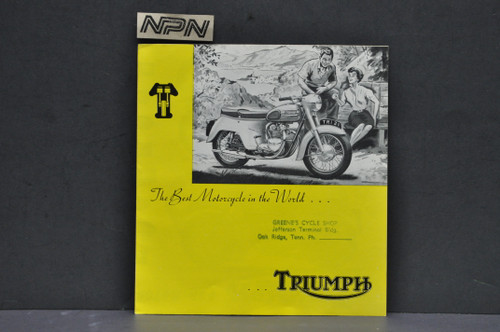 Vintage NOS 1958 Triumph T20 5T 6T T100 T110 TR5 TR6 Motorcycle Brochure