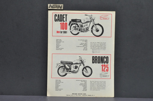 Vintage NOS 1966 Ducati Cadet 100 Bronco 125 Scrambler 250 Sebring 350 Brochure 
