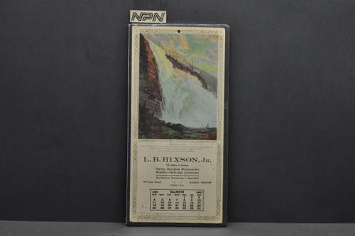 Antique Vtg 1923 Harley Davidson Motorcycle LB Hixson Albany OR Calendar