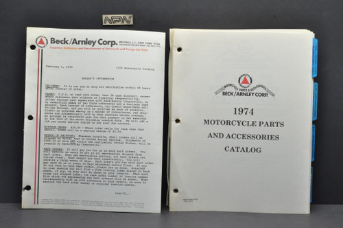 Vtg 1972 Beck Arnley Motorcycle Supply Parts Accessories Catalog Tires Clothing