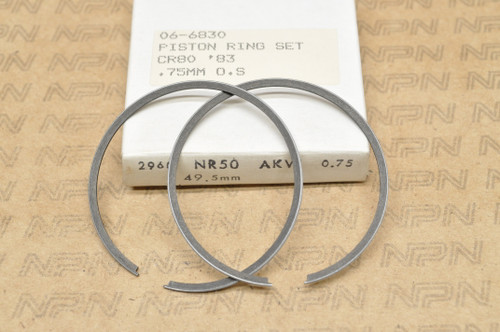 NOS Honda 1983 CR80 R Rocky .75 Oversize Piston Ring Set 06-6830