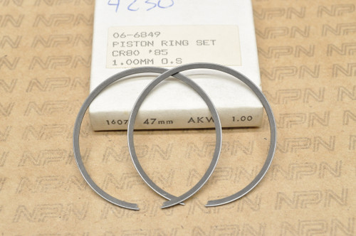 NOS Honda 1985 CR80 R Rocky 1.00 Oversize Piston Ring Set 06-6849