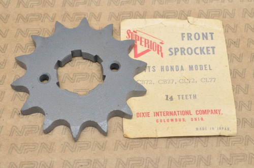 NOS Honda CB72 CB77 CL72 CL77 Dixie Old Style Drive Sprocket 14T 23801-268-810