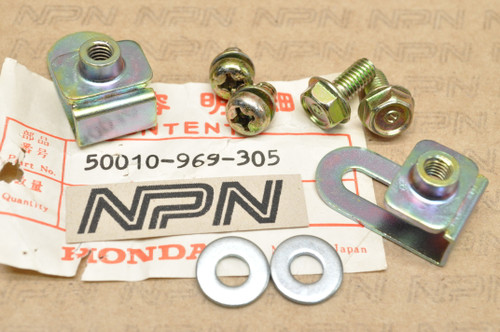 NOS Honda 1984 ATC200 ES Big Red Rear Fender Setting Bolt Bracket Set 50010-969-305