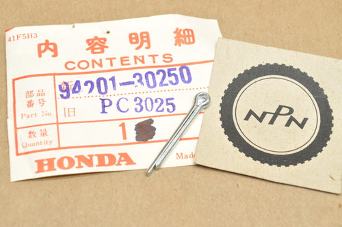 NOS Honda ATC70 CB400 CT70 CX500 GL1200 XL250 XR80 Z50 Cotter Pin 94201-30250 NOS Honda ATC70 CB400 CT70 CX500 GL1200 XL250 XR80 Z50 Cotter Pin 94201-30250
