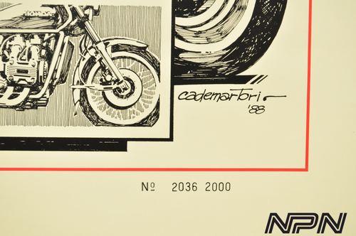Vintage NOS 1988 Honda Motorcycle Art Poster Hector Cademartori Come Ride With Us 
