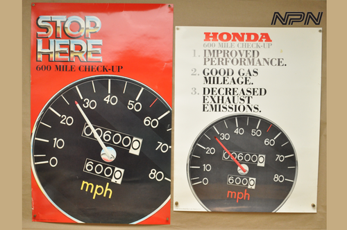 Vtg 1980 Honda Motorcycle 600 Mile Check Up Dealer Service Posters Lot of 2 Vtg 1980 Honda Motorcycle 600 Mile Check Up Dealer Service Posters Lot of 2
