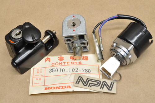 NOS Honda 1977-79 CT90 Key Ignition Switch w/ Helmet & Steering Lock 35010-102-780