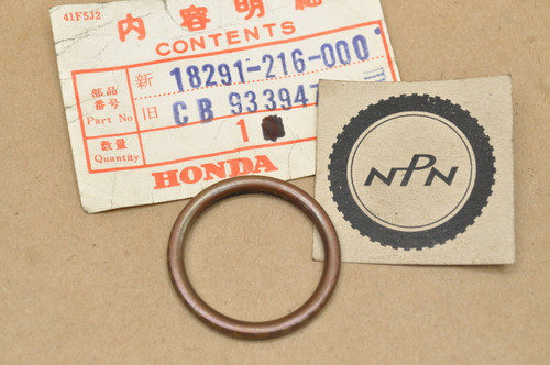 NOS Honda CB100 CB550 CL100 VF750 XL350 XR600 Exhaust Gasket 18291-216-000