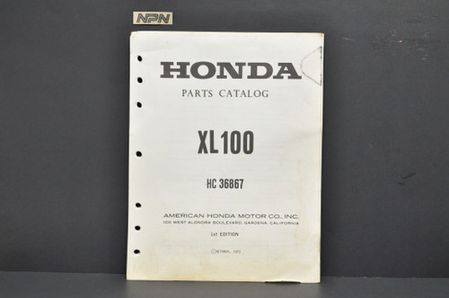 Vintage 1974 Honda XL100 Motorcycle Parts Catalog Book Diagram Manual