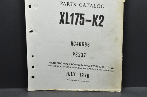 Vtg 1973-75 Honda XL175 K0-K2 Parts Catalog Book Diagram Manual