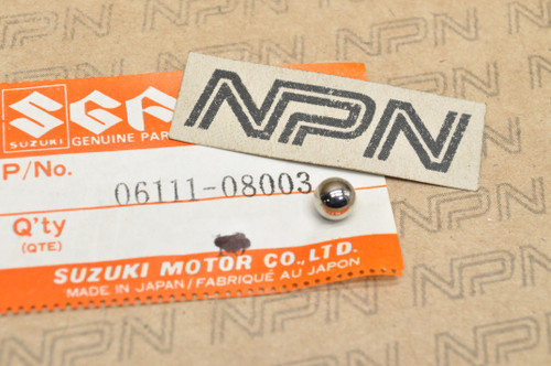NOS Suzuki DR100 GS750 PE250 RM80 SP200 TM250 TS400 TS75 Ball 06111-08003