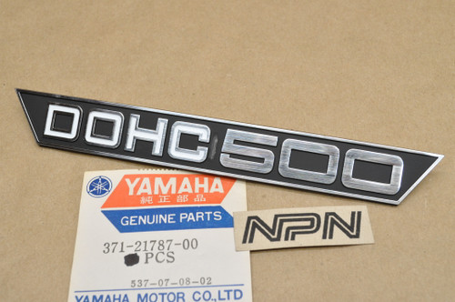 NOS Yamaha 1973-74 TX500 1975 XS500 Side Cover Emblem Badge 371-21787-00