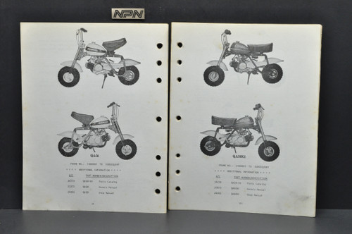 Vintage 1970-75 Honda QA50 K0-K2 Parts Catalog Book Diagram Manual