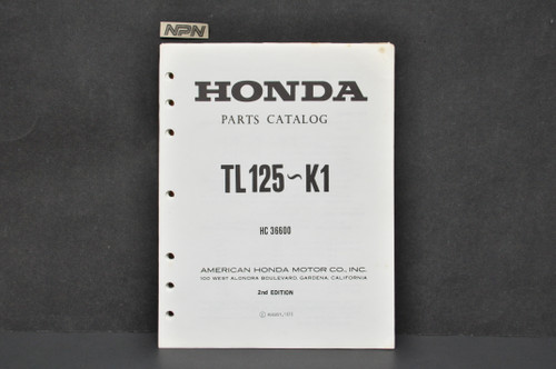 Vintage 1973-74 Honda TL125 K0-K1 Trials 125 Parts Catalog Book Diagram Manual
