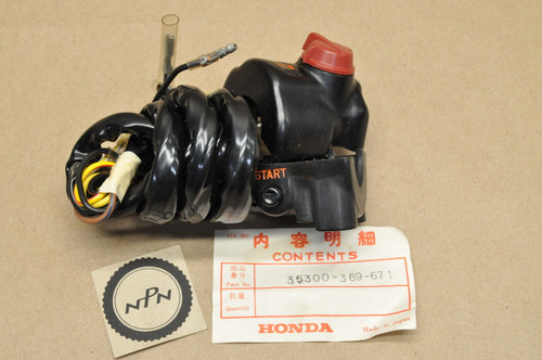 NOS Honda CB360 Right Handlebar Start Run Kill Light On Off Switch Assembly 35300-369-671