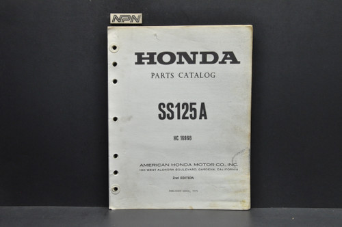 Vtg 1967-69 Honda SS125 A Super Sport 125 Parts Catalog Diagram Manual 2nd Ed