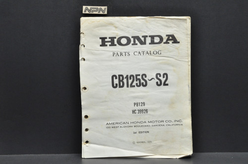 Vintage 1973-75 Honda CB125 S-S2 Parts Catalog Book Diagram Manual