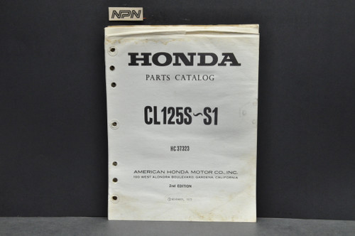 Vtg 73-74 Honda CL125 S Parts Catalog Book Diagram Manual 2nd Ed
